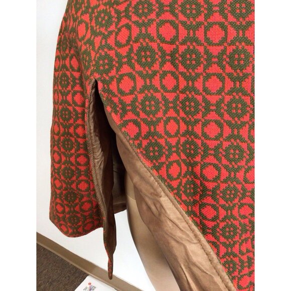 Vintage 70's Celtique Welsh Woollen Jacquard Cape Coat Womens Small - Picture 7 of 10